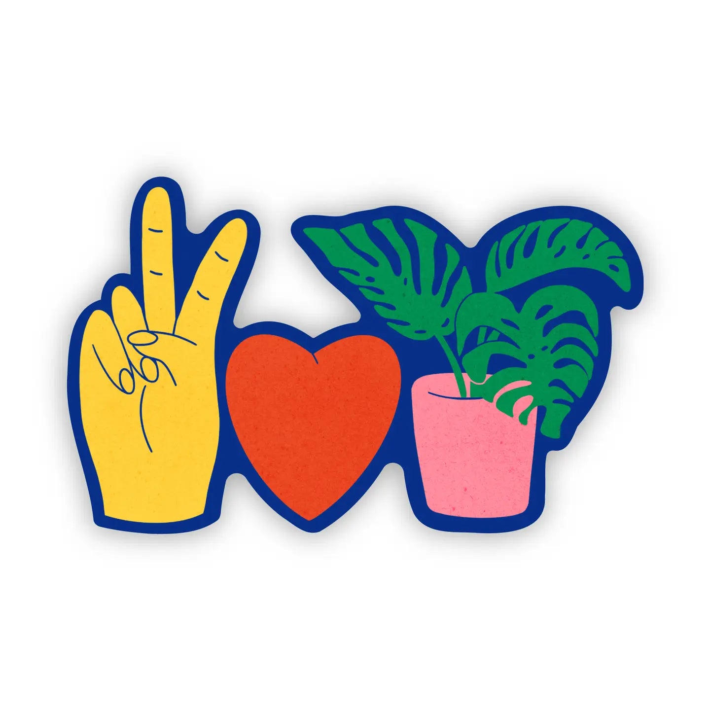 'Peace, Love & Plants' Sticker