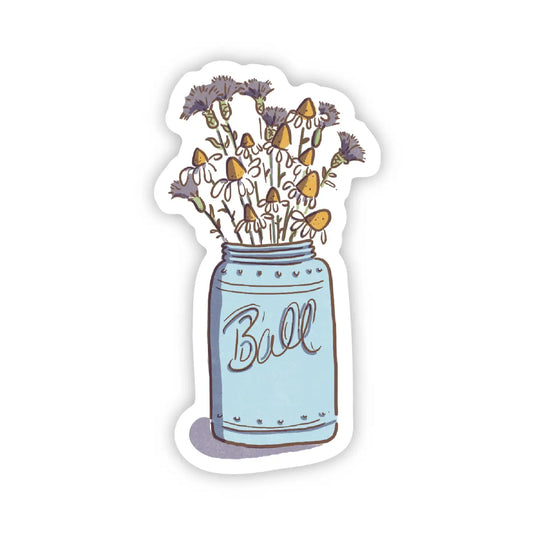 'Flowers in Mason Jar' Sticker