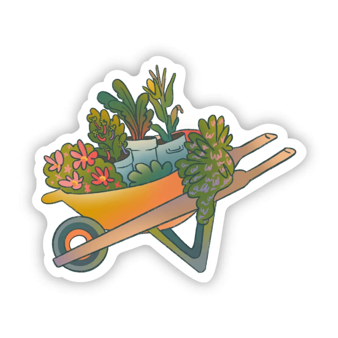 'Wheelbarrow Full of Plants' Sticker